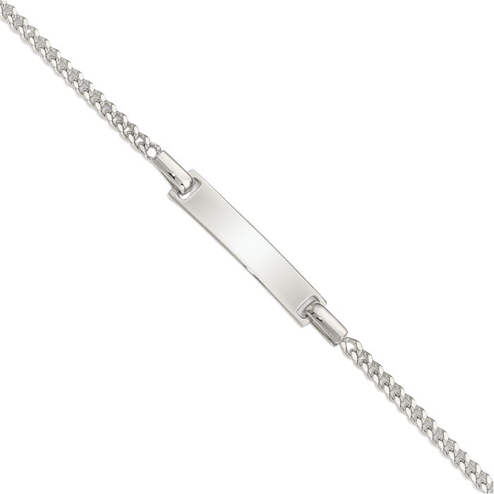925 Sterling Silver ID Curb Link Chain Bracelet