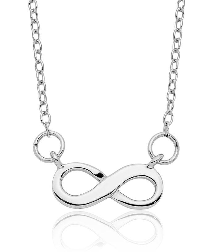 925 Sterling Silver Infinity Twisted Love Knot Symbol Chain Necklace