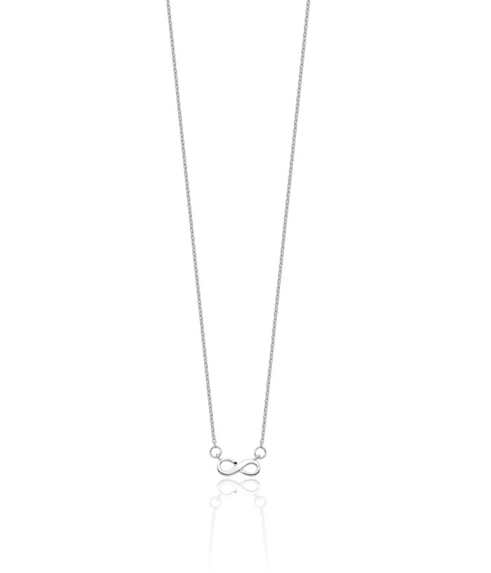 925 Sterling Silver Infinity Twisted Love Knot Symbol Chain Necklace