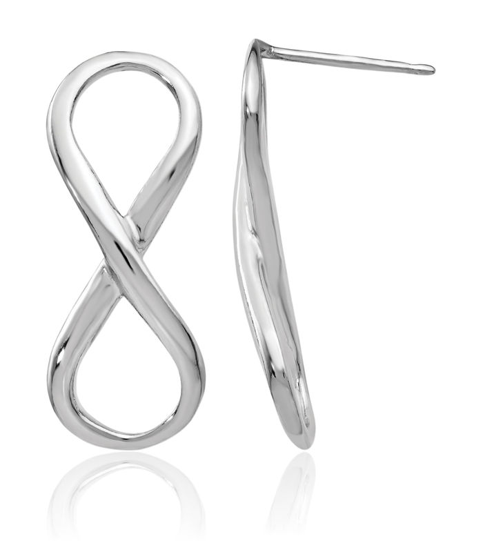 925 Sterling Silver Infinity Twisted Love Knot Symbol Stud Earrings