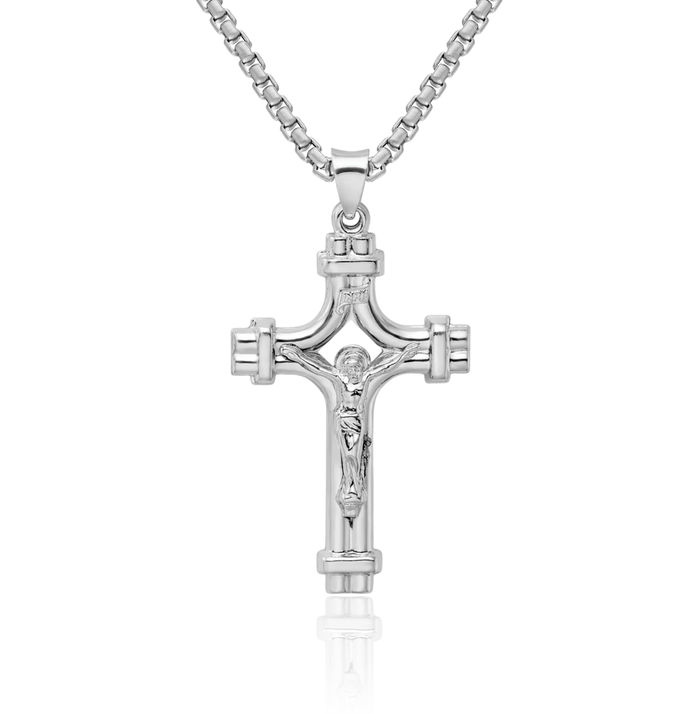 925 Sterling Silver Inri Lord Jesus Christ Crucifix Holy Cross Necklace Religious Chain Pendant Charm