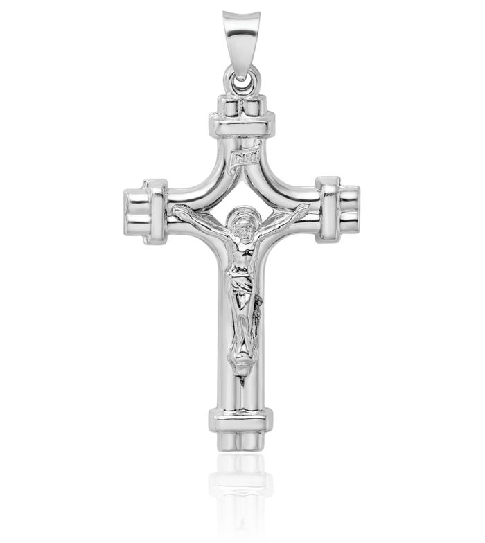 925 Sterling Silver Inri Lord Jesus Christ Crucifix Holy Cross Necklace Religious Chain Pendant Charm