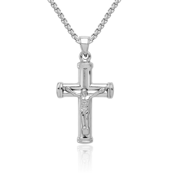 925 Sterling Silver Latin Mexican Lord Jesus Christ Crucifix Holy Cross Necklace Religious Chain Pendant Christian Charm