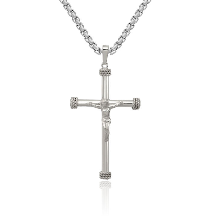 925 Sterling Silver Lord Jesus Christ Crucifix Holy Cross Necklace Religious Chain Pendant Charm