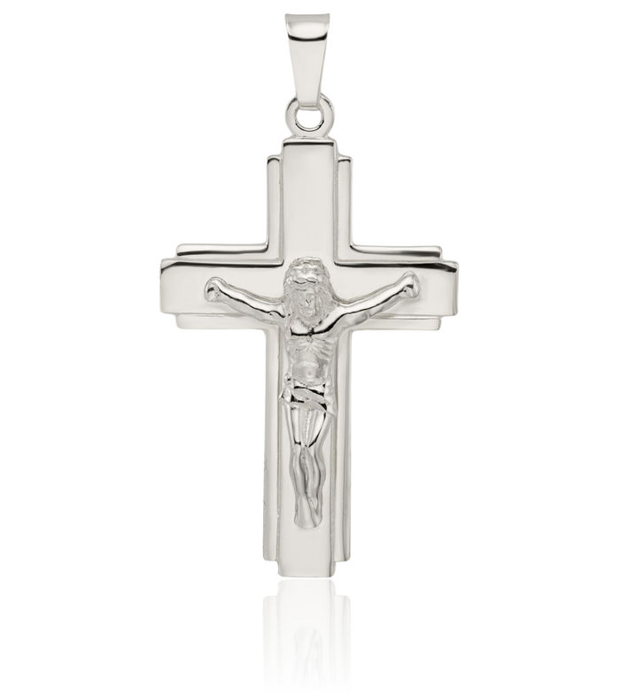 925 Sterling Silver Side Lord Jesus Christ Crucifix Holy Cross Necklace Religious Chain Pendant Charm