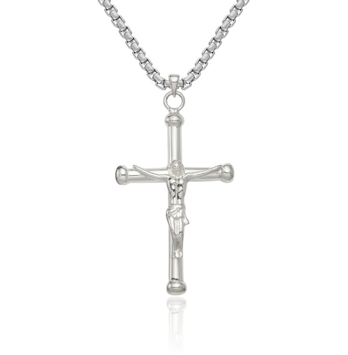 925 Sterling Silver Lord Jesus Christ Crucifix Holy Cross Necklace Religious Chain Pendant Charm