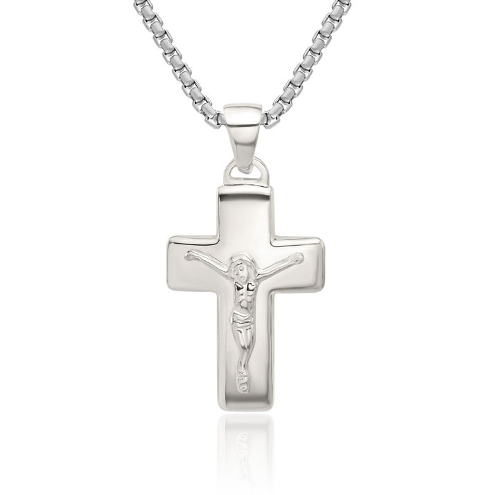 925 Sterling Silver Lord Jesus Christ Crucifix Holy Cross Necklace Religious Chain Pendant Charm