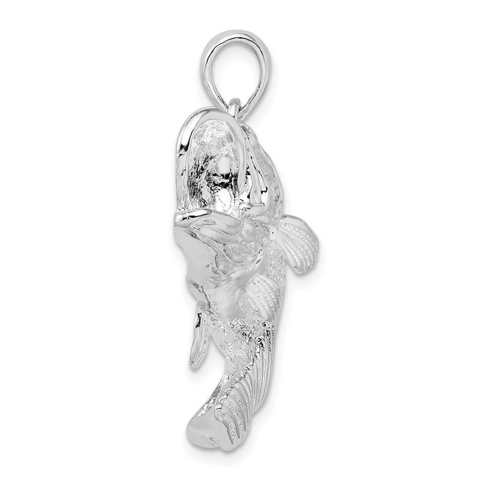 925 Sterling Silver Bass Fish Necklace Chain Pendant Charm