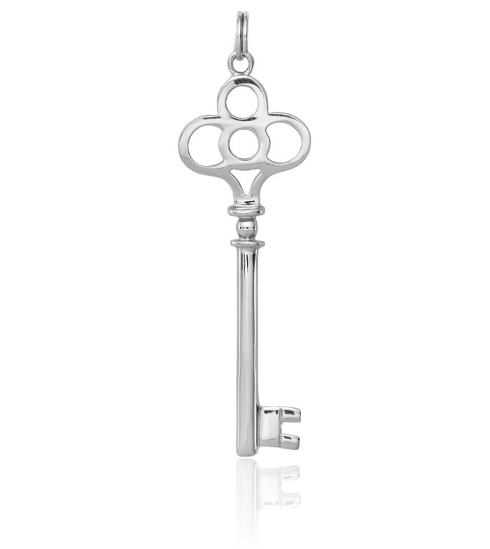 925 Sterling Silver Key Necklace Chain Pendant Charm