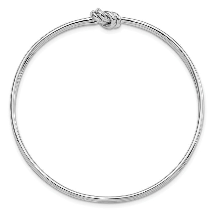 925 Sterling Silver Love Knot Slip On Bangle Charm Bracelet