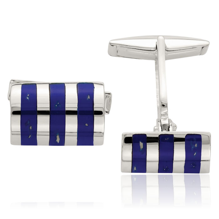 925 Sterling Silver Lapis Lazuli Cuff Links