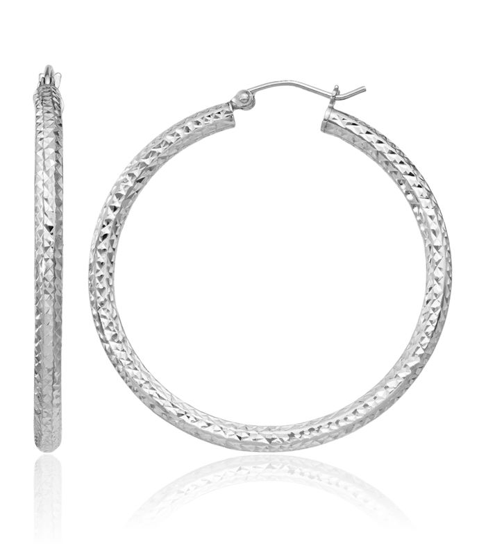 925 Sterling Silver Large Hoop Earrings