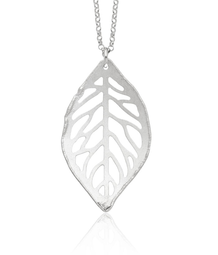 925 Sterling Silver Leaf Chain Necklace