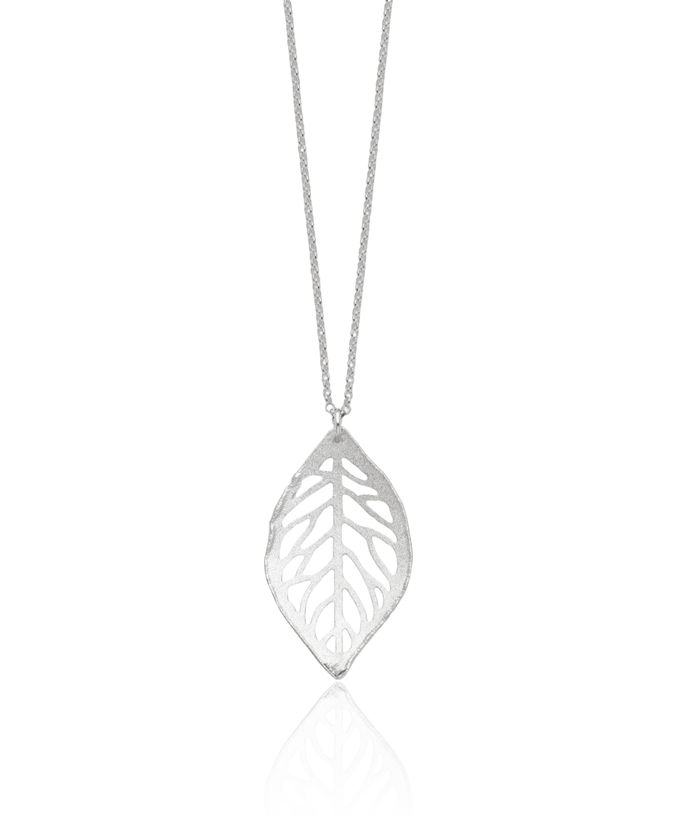 925 Sterling Silver Leaf Chain Necklace