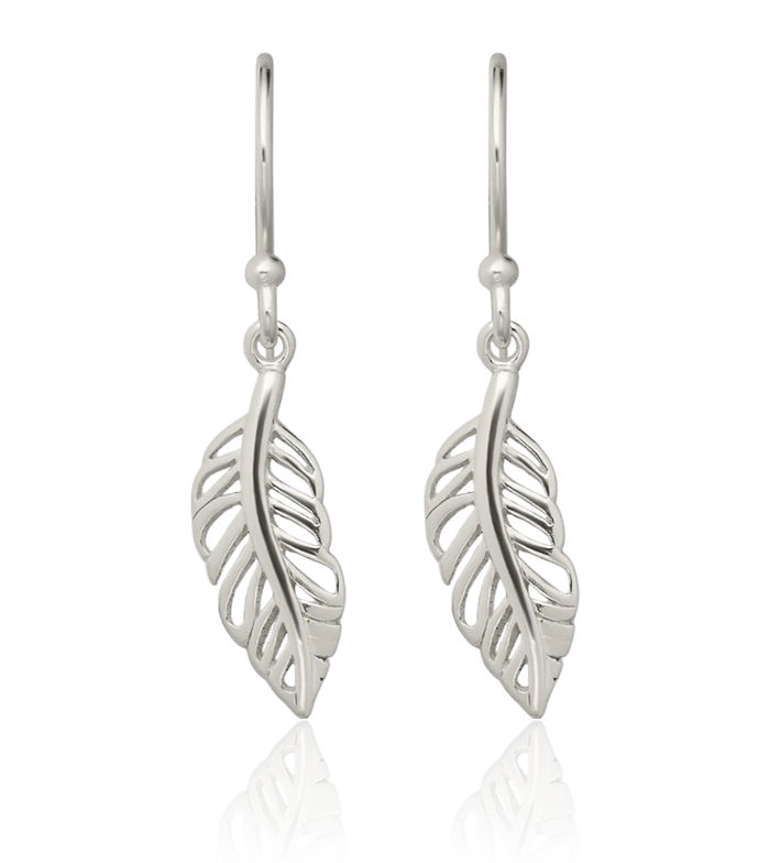 925 Sterling Silver Leaf Drop Dangle Earrings