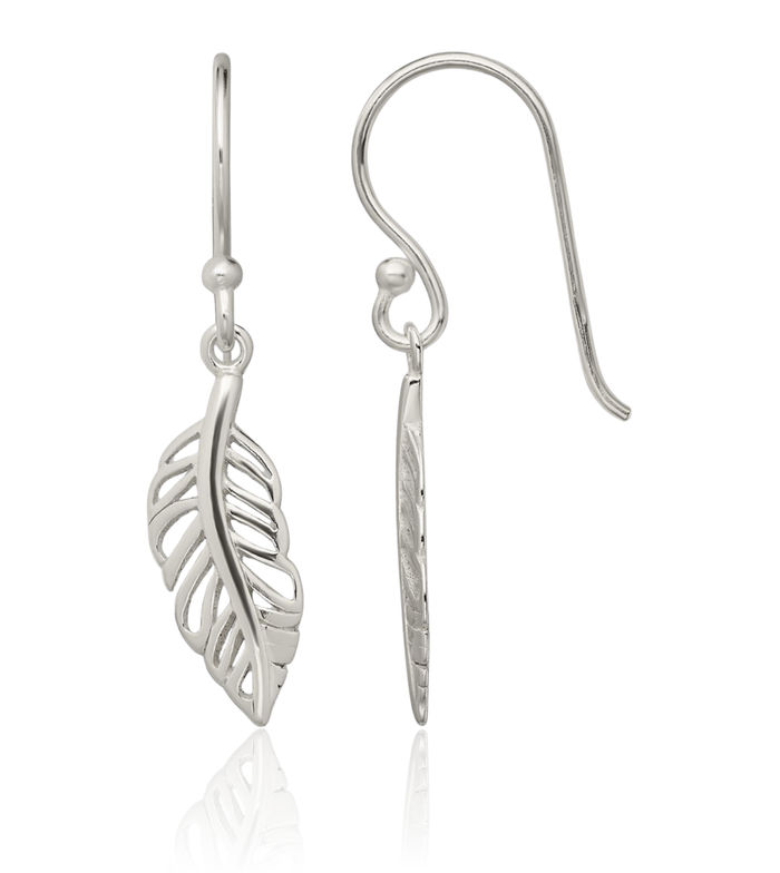 925 Sterling Silver Leaf Drop Dangle Earrings