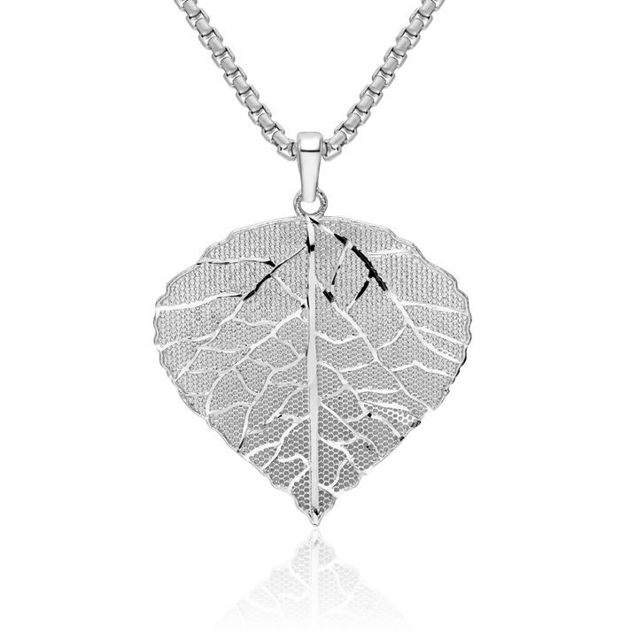 925 Sterling Silver Leaf Necklace Chain Pendant Charm