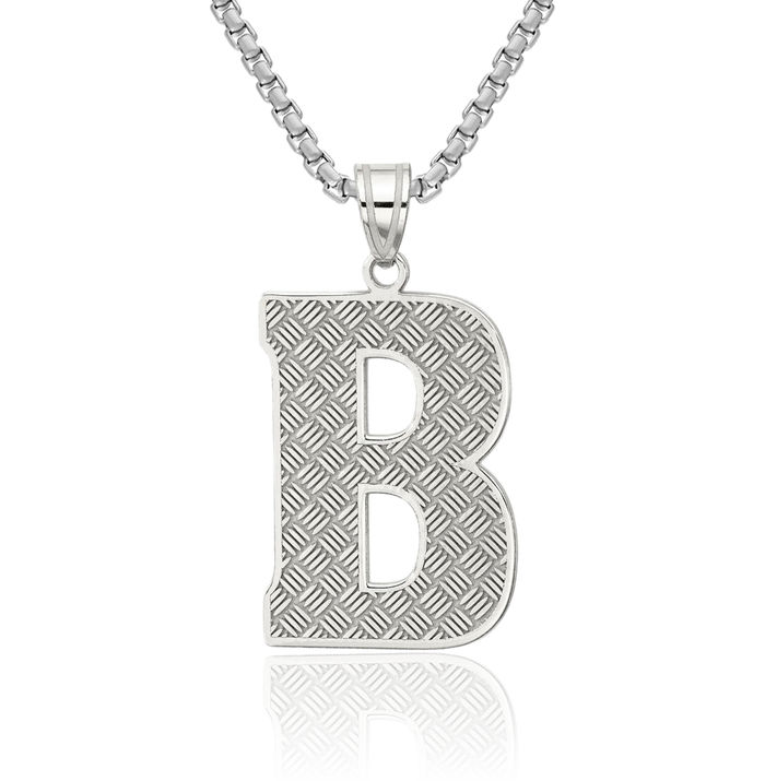 925 Sterling Silver Dainty Letter B Initial Name Monogram Necklace Chain Pendant Charm