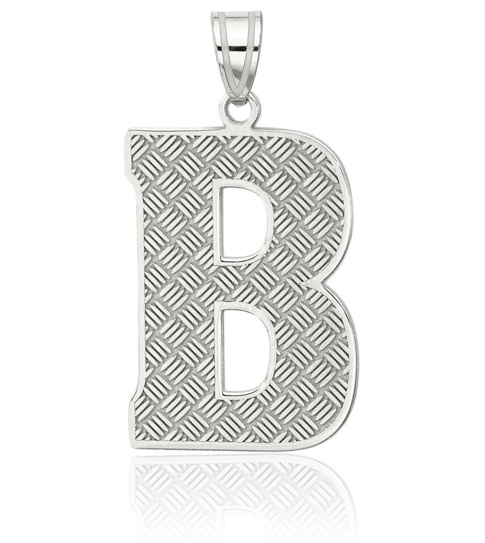925 Sterling Silver Dainty Letter B Initial Name Monogram Necklace Chain Pendant Charm