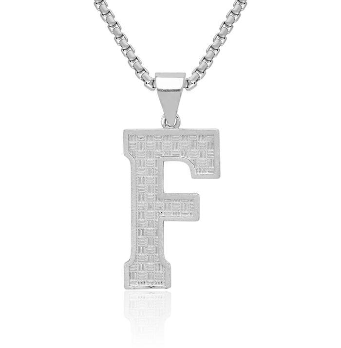 925 Sterling Silver Dainty Letter F Initial Name Monogram Necklace Chain Pendant Charm