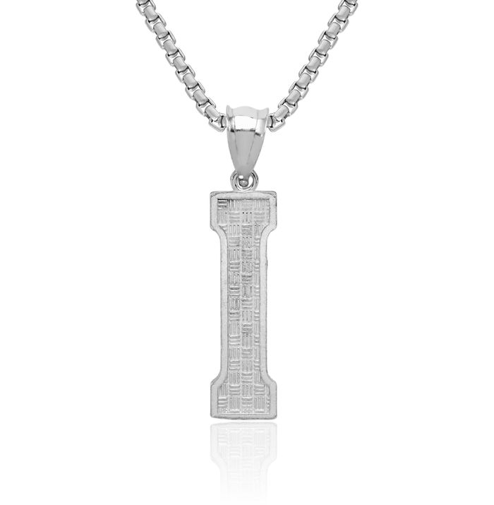925 Sterling Silver Dainty Letter I Initial Name Monogram Necklace Chain Pendant Charm