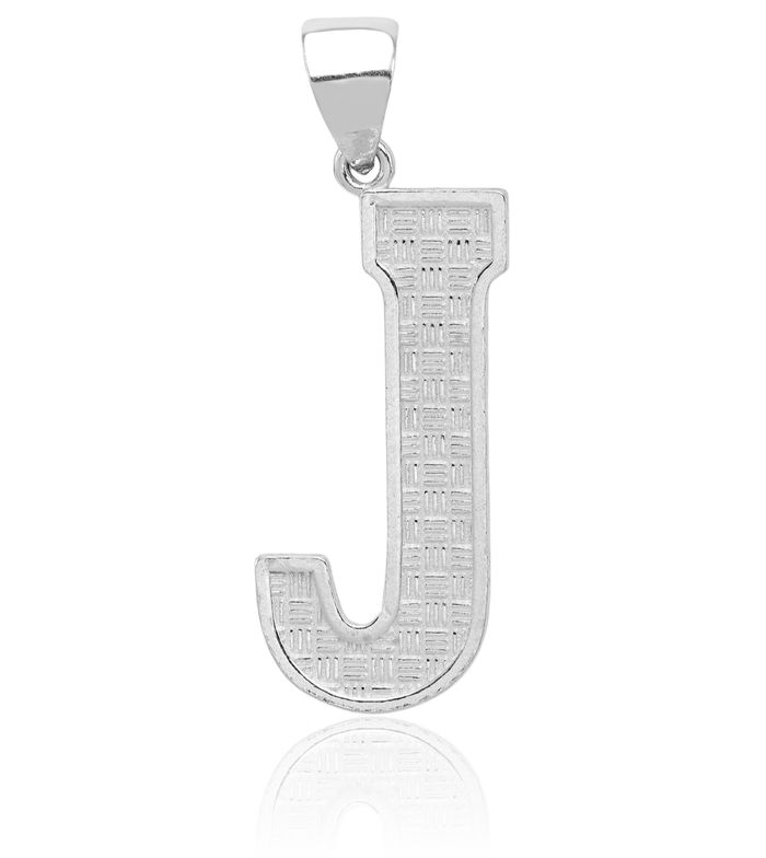 925 Sterling Silver Dainty Letter J Initial Name Monogram Necklace Chain Pendant Charm