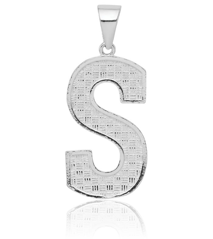 925 Sterling Silver Dainty Letter S Initial Name Monogram Necklace Chain Pendant Charm