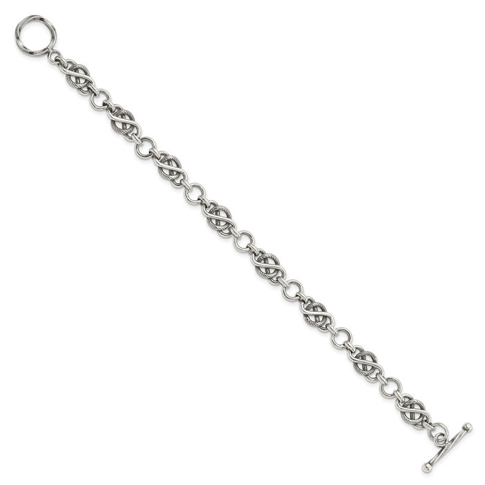 925 Sterling Silver Vintage Link Chain Bracelet