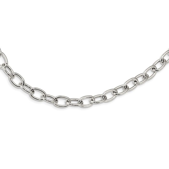 925 Sterling Silver Link Cable 8.50mm Chain Necklace