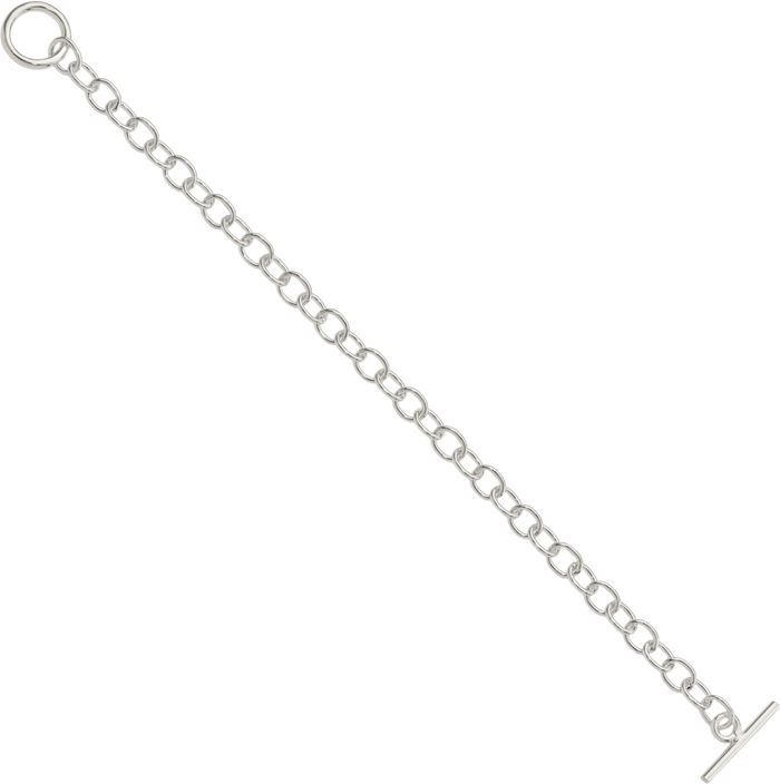 925 Sterling Silver Link Chain Bracelet Toggle Clasp