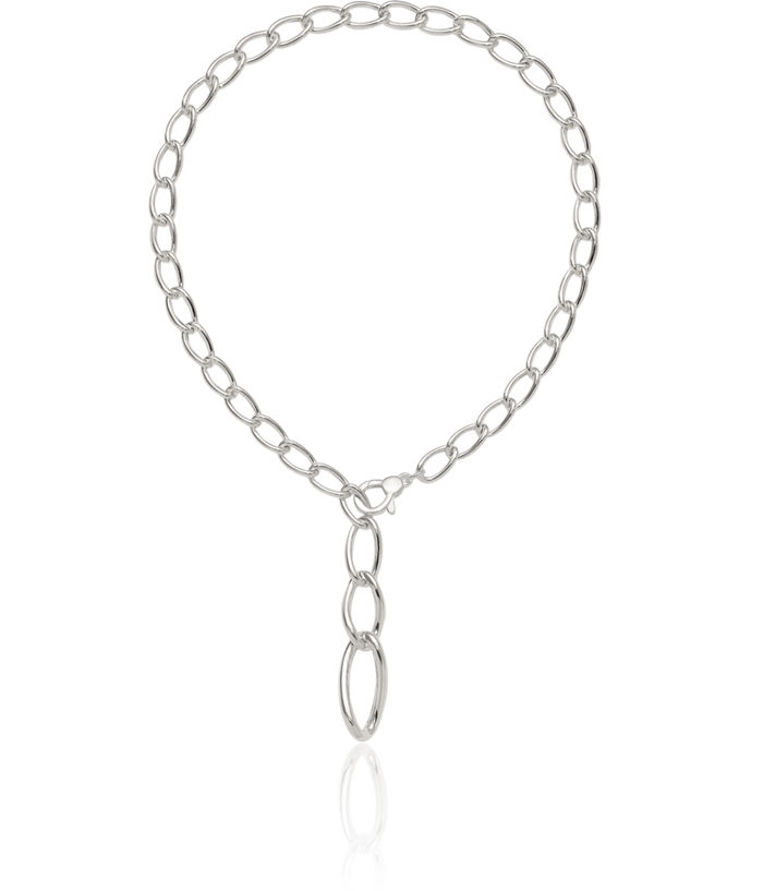 925 Sterling Silver Link Drop Chain Necklace