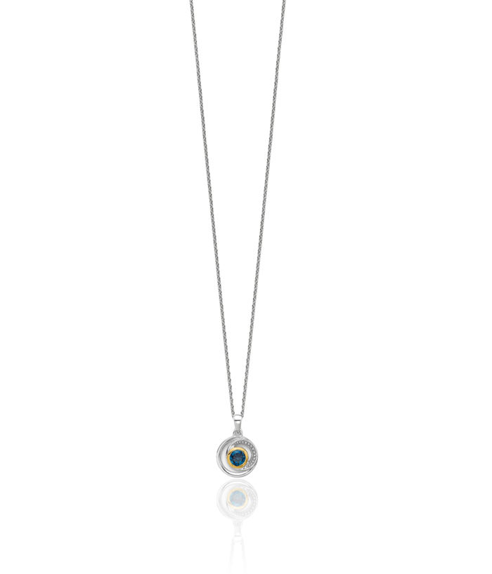 925 Sterling Silver London Blue Topaz Necklace Chain Gemstone Pendant Charm