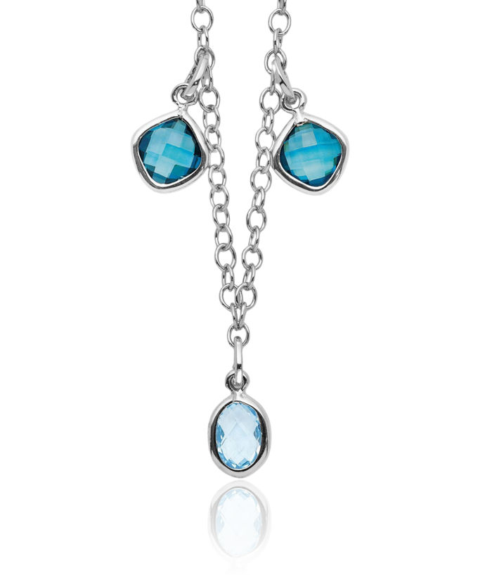 925 Sterling Silver London Sky Blue Topaz Necklace Chain Gemstone Pendant Charm