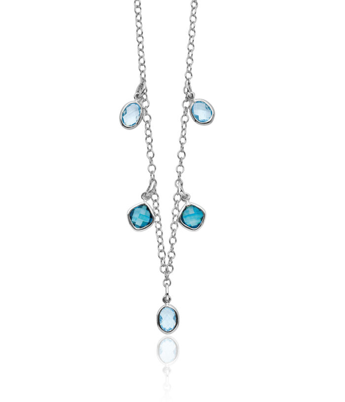 925 Sterling Silver London Sky Blue Topaz Necklace Chain Gemstone Pendant Charm