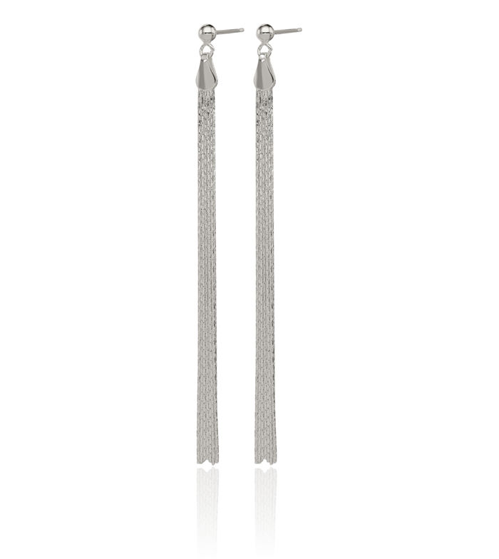 925 Sterling Silver Long Linear Post Line Bar Drop Dangle Earrings