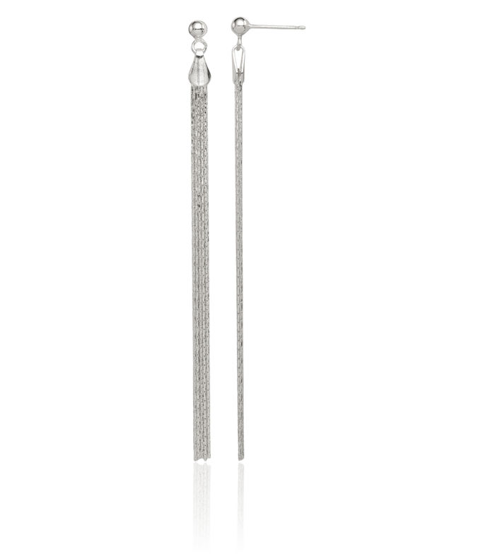 925 Sterling Silver Long Linear Post Line Bar Drop Dangle Earrings