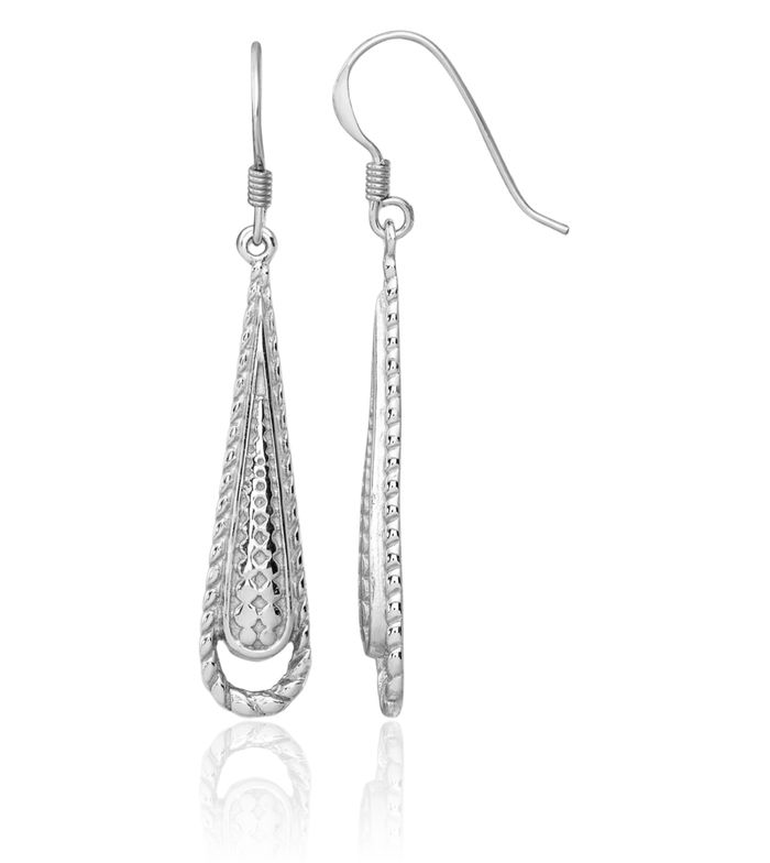 925 Sterling Silver Long Teardrop Drop Dangle Earrings