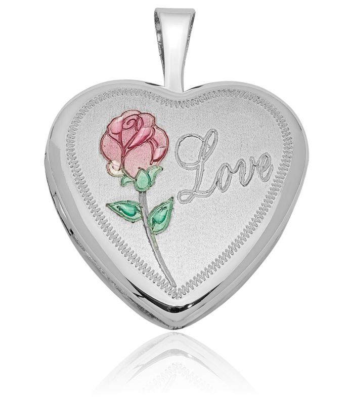 925 Sterling Silver Love Heart Personalized Photo Locket Necklace Picture Pendant Charm