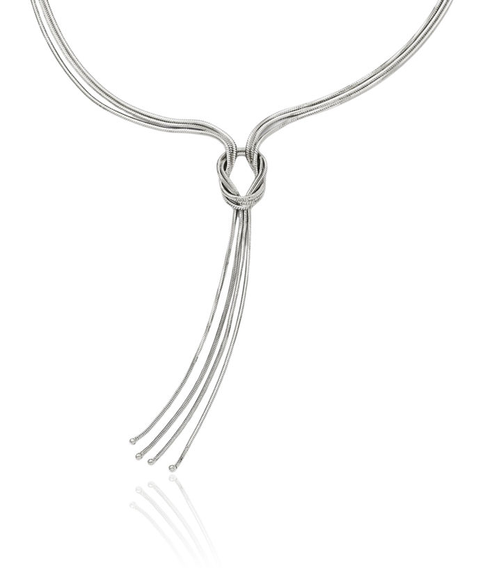 925 Sterling Silver Love Knot Necklace Chain