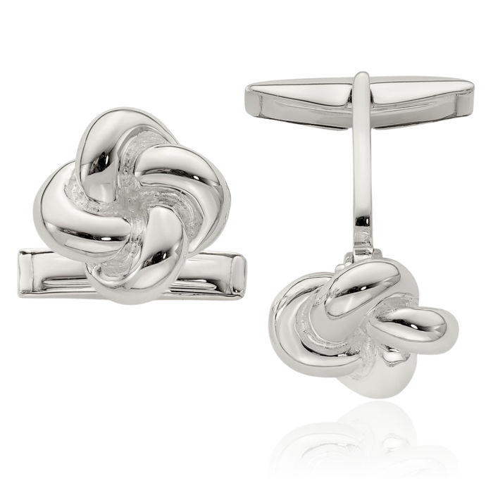 925 Sterling Silver Love Knot Cufflinks French Tuxedo Shirt Cuff Links Set for Men