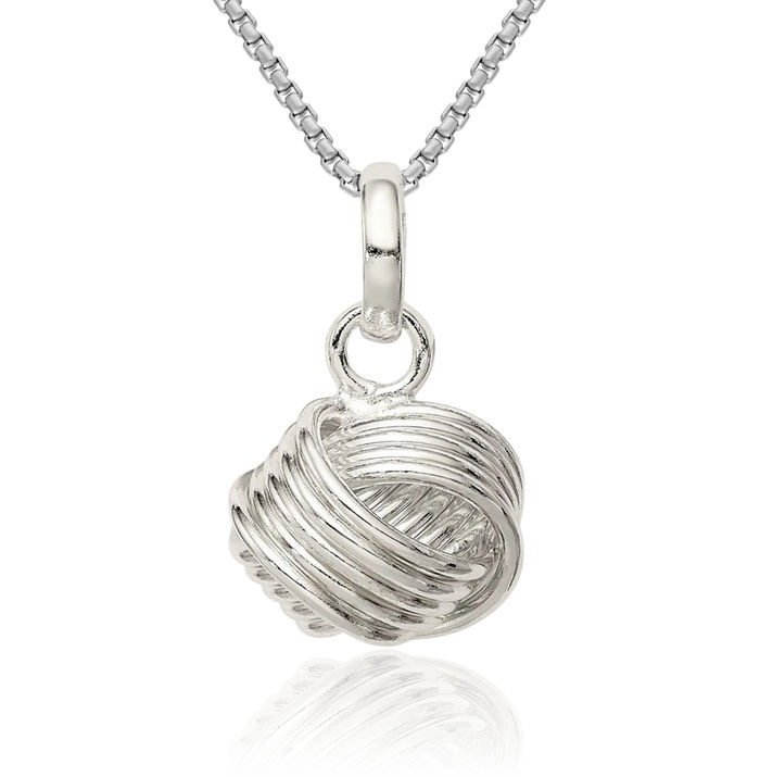 925 Sterling Silver Love Knot Necklace Chain Pendant Charm