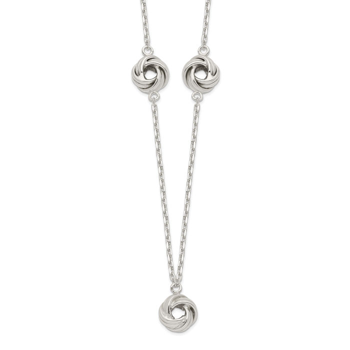 925 Sterling Silver Love Knot Chain Necklace