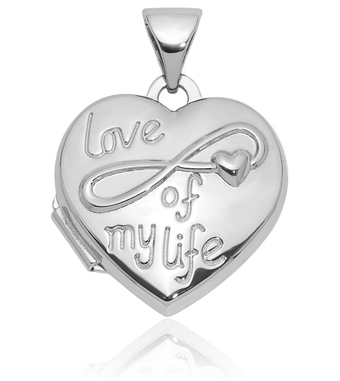 925 Sterling Silver Love of My Life Heart Personalized Photo Locket Necklace Picture Pendant Charm