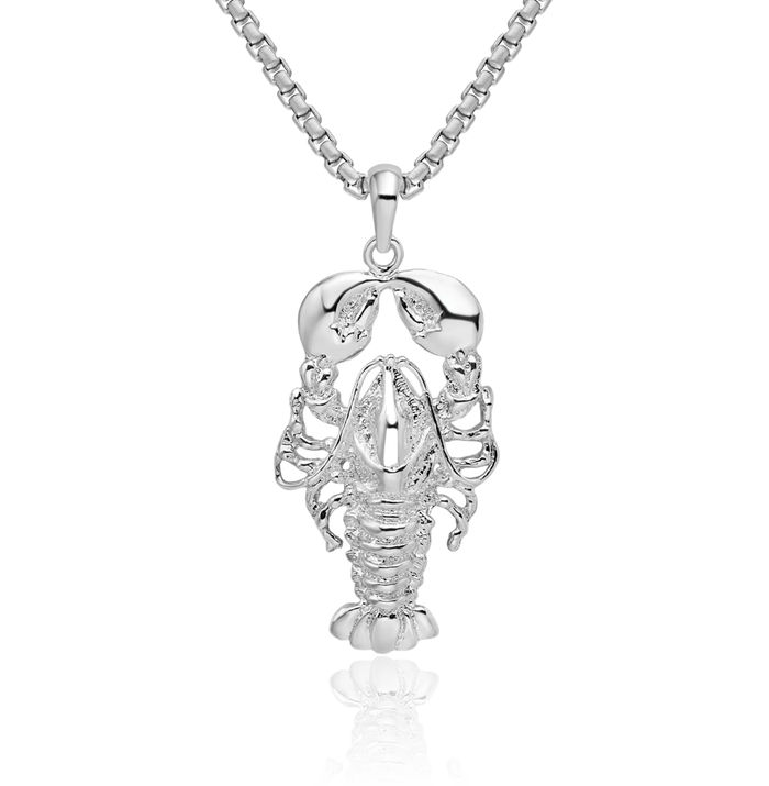 925 Sterling Silver Maine Lobster Necklace Chain Pendant Charm