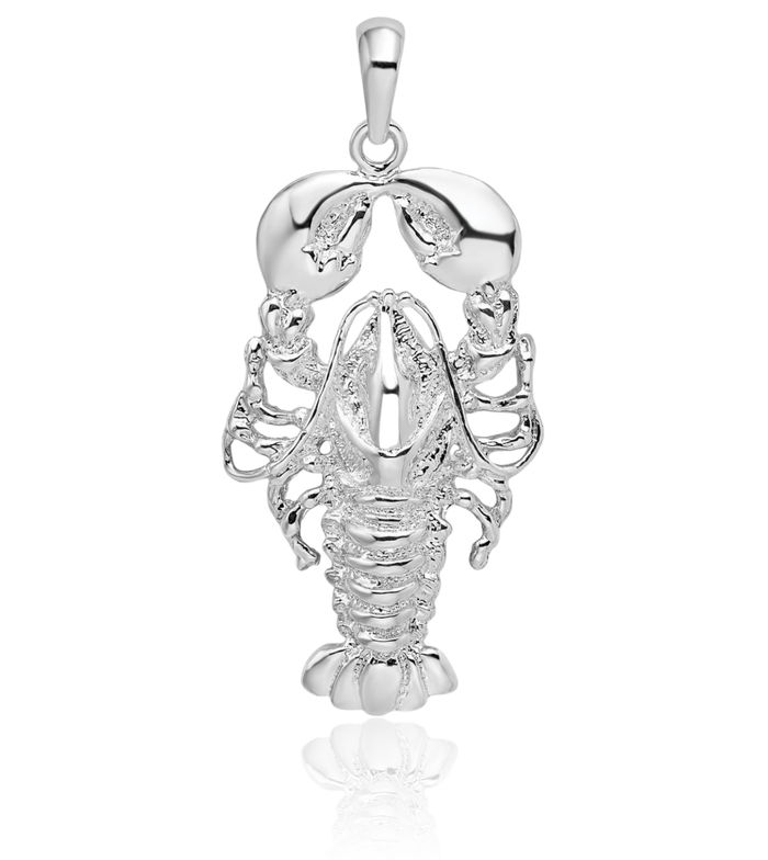 925 Sterling Silver Maine Lobster Necklace Chain Pendant Charm