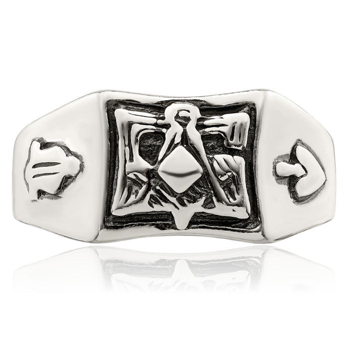 925 Sterling Silver Vintage Master Mason Signet Freemason Masonic Ring