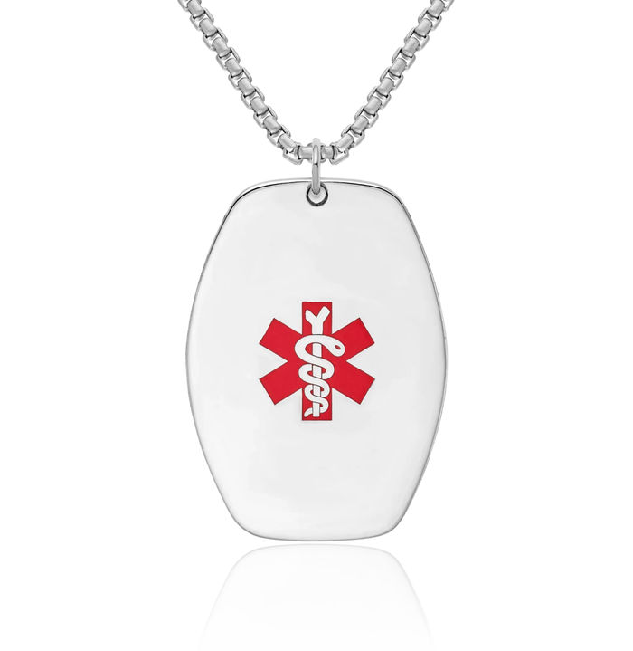 925 Sterling Silver Medical Alert Necklace Chain Pendant Charm