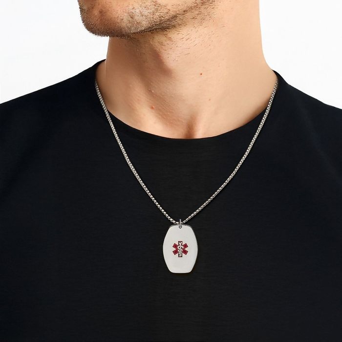 925 Sterling Silver Medical Alert Necklace Chain Pendant Charm