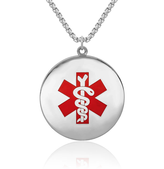 925 Sterling Silver Medical Alert Necklace Chain Pendant Charm