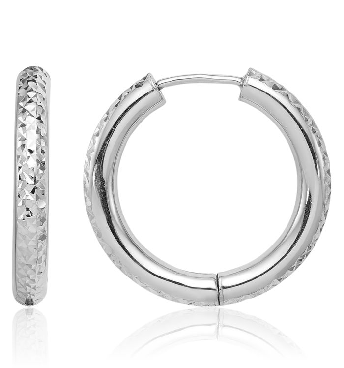 925 Sterling Silver Medium Hoop Earrings